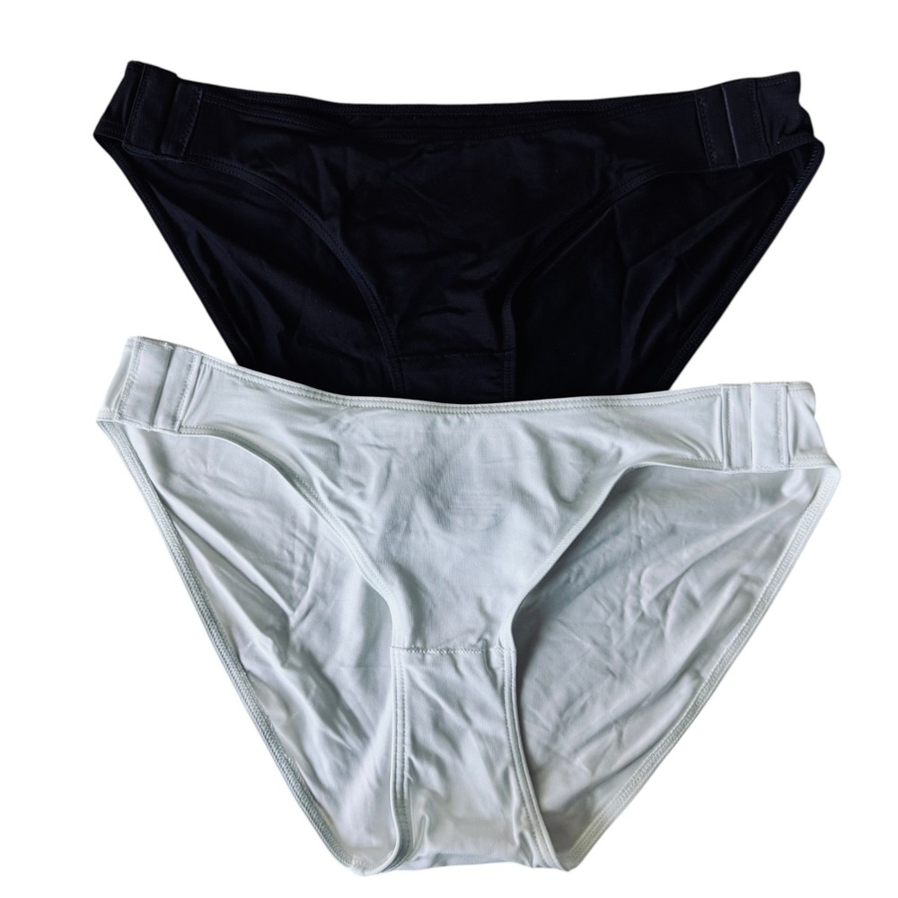 Slick Chicks Adaptive Bikini Brief Underwear 2 Pack Black White Women's Medium N
